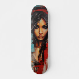 Skate Mulher de Arte Urbana
