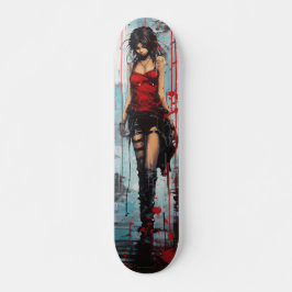 Skate Mulher de Arte Urbana