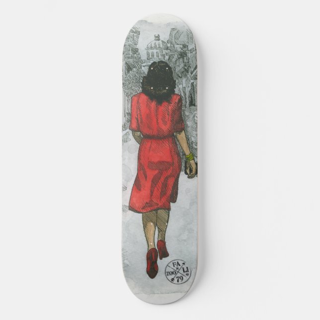 Skate Mulher no vermelho (Frente)