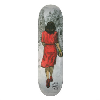Skate Mulher no vermelho