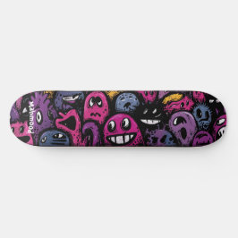 Skate Multidão de criaturas arte urbana sombria e cartoo