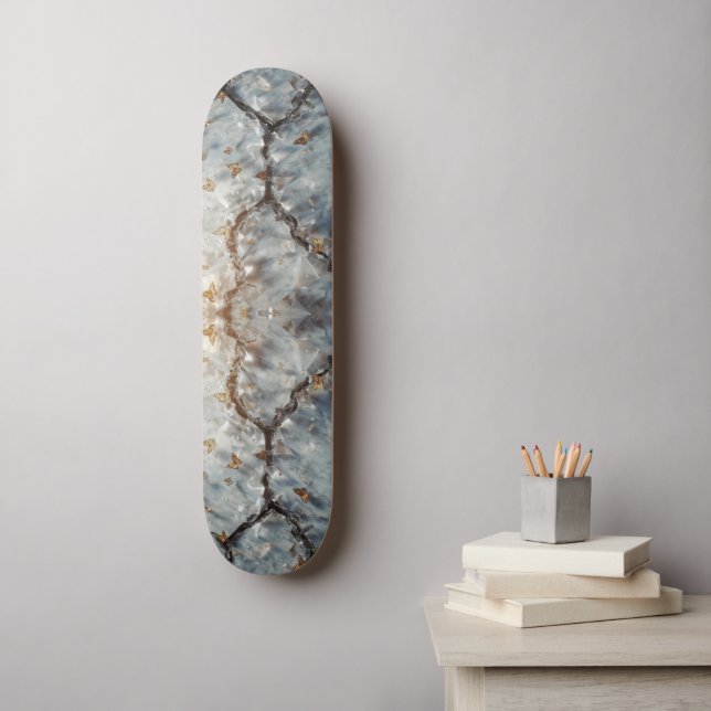Skate Muro de Rock Cracking Crystal Marble com Coloração (Arte de parede)