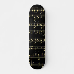 Skate Música Dourada em Preto