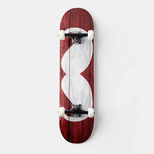 Skate Mustache Vintage Wood (Frente)
