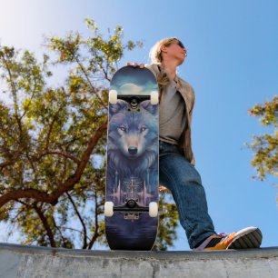 Skate Mystic Moon Wolf Guardian