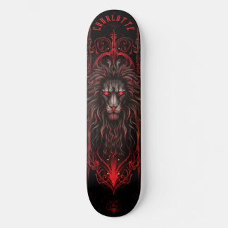 Skate Mythical Lion with Tribal Patterns Dark Fantasy