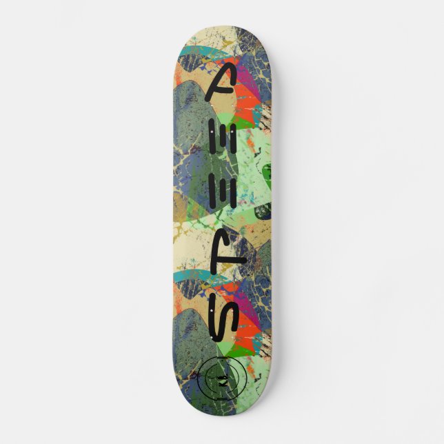 Skate Na moda de abstrato verde brilhante personalizado (Frente)