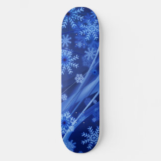 Skate Natal Azul Flocos de Neve de inverno