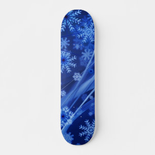 Skate Natal Azul Flocos de Neve de inverno