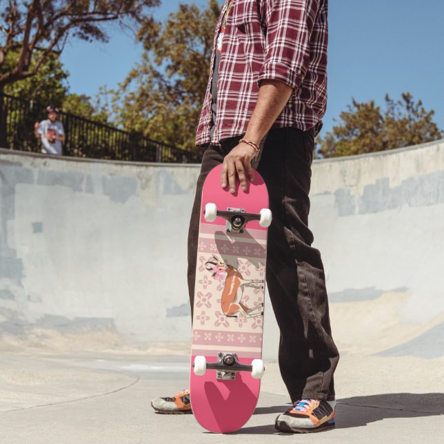 Skate Natal Elegante Rosa com Padrão de Corça (Ao ar livre 2)