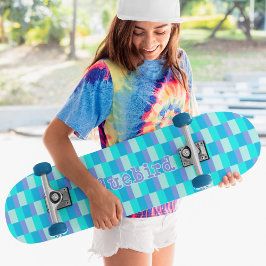 Skate Neon Blue Color Pattern