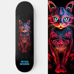 Skate Neon Cat Tribal Tattoo Art<br><div class="desc">Libere o seu lado selvagem com o nosso skate de Arte da Tatuagem Tribal de Neon Cat, onde matizes vibrantes de neon encontram padrões tribais ferozes para uma carona que é ousada e única. Saia da embalagem com este design eletrificante. Você pode personalizar o texto ou excluir. Este é mais...</div>
