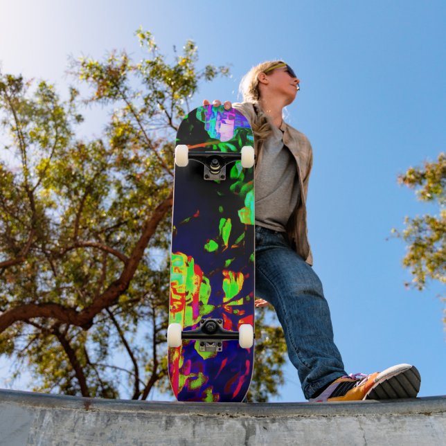Skate Néon Floral Impressão (Ao ar livre 1)