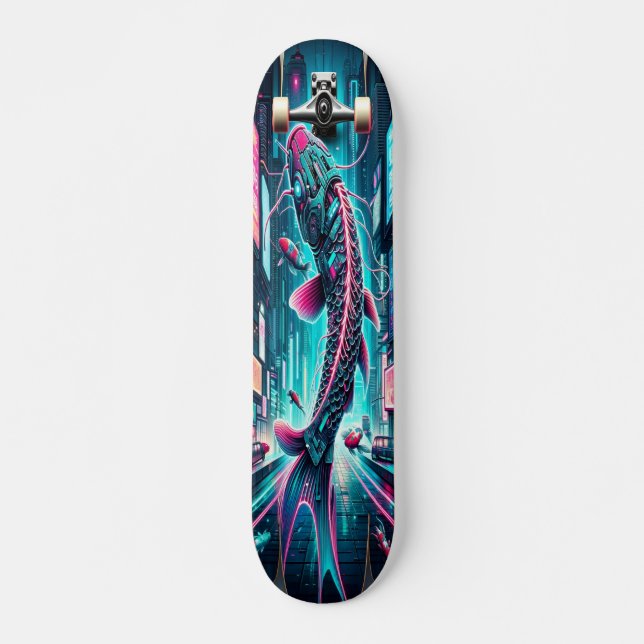 Skate "Neon Flux: Cyber Koi (Frente)