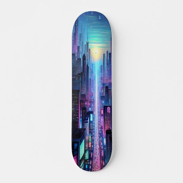 Skate Neon Metropolis: Cidade Cyberpunk (Frente)