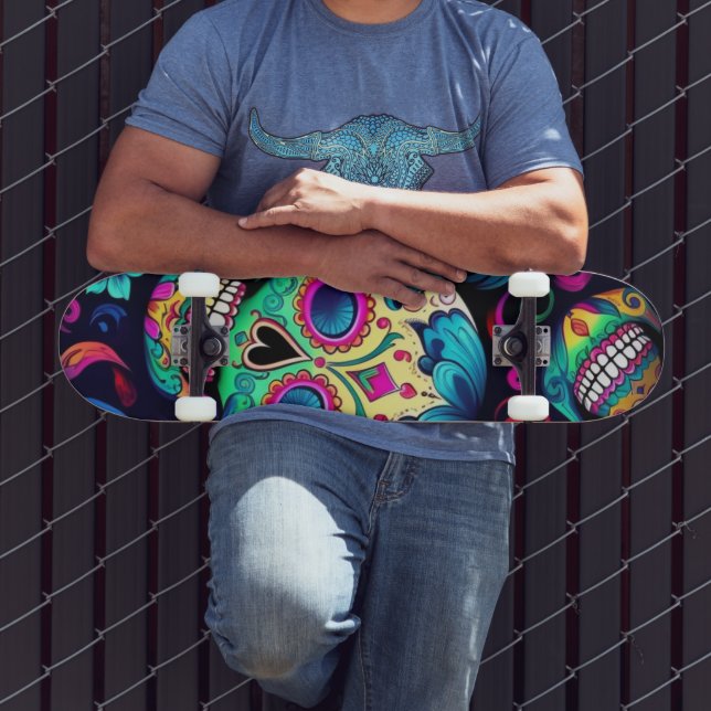 Skate Neon Sugar Skull (Ao ar livre 3)