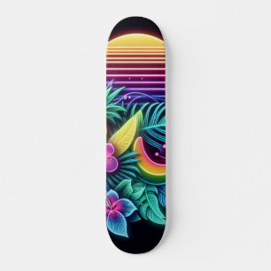 Skate Neon tropical/Havaiano Colorido