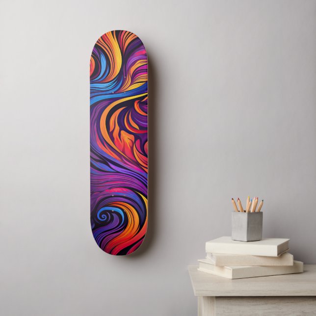 SKATE NEON WAVES (Arte de parede)