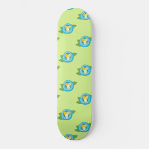 Skate Ninhos de Pássaro Azul Ovos Coloridos Folhas Verde