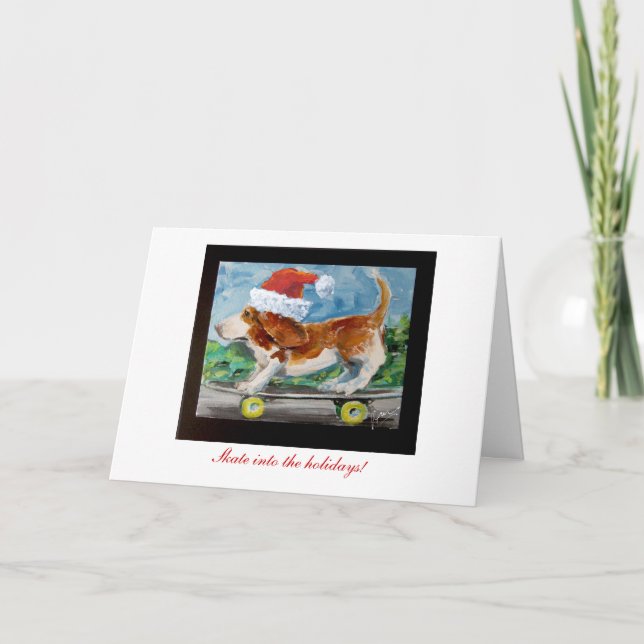 Skate no cartão de saudação do Feriado. (Frente)