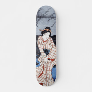 Skate Noite no rio por Utagawa Hiroshige