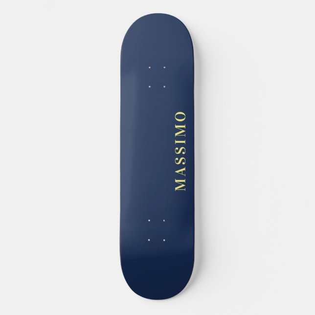 Skate Nome Azul Profissional Clássico Minimalista (Frente)