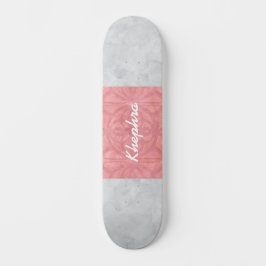 Skate Nome de Aquarela da Cinza Rosa-Rosa-Rosa
