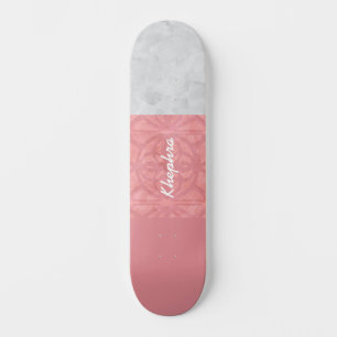 Skate Nome de Aquarela da Cinza Rosa-Rosa-Rosa
