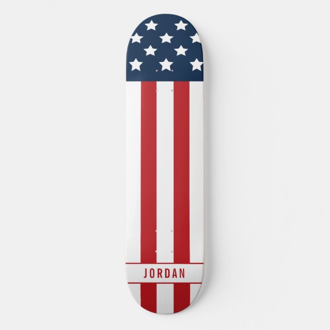 Skate Nome de Bandeira Americana Patriótica (Frente)