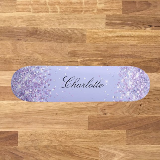 Skate Nome de lavanda violeta elegante (Criador carregado)