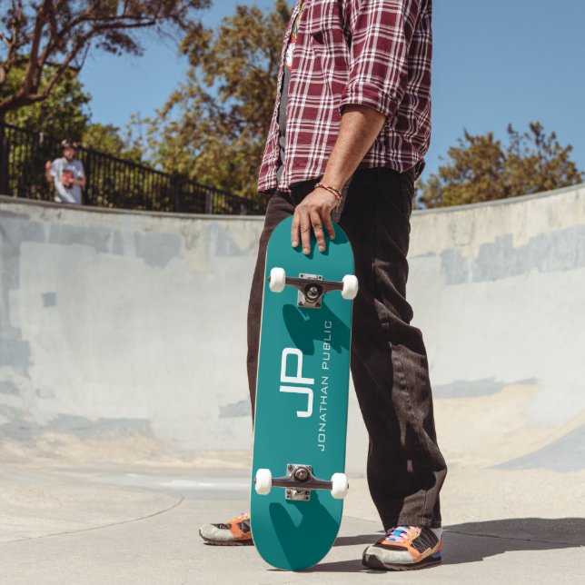 Skate Nome do Monograma de Cor Personalizável - Modelo d (Ao ar livre 2)
