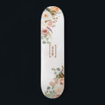 Skate Nome do Monograma Floral Russo de Blogue Personali<br><div class="desc">Tabuleiro giratório floral que pode personalizar com um nome ou iniciais clicando no botão personalizar acima</div>