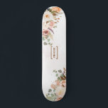 Skate Nome do Monograma Floral Russo de Blogue Personali<br><div class="desc">Tabuleiro giratório floral que pode personalizar com um nome ou iniciais clicando no botão personalizar acima</div>