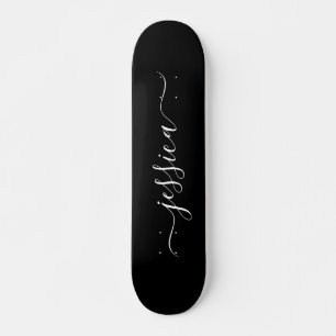 Skate Nome do script branco preto Elegante