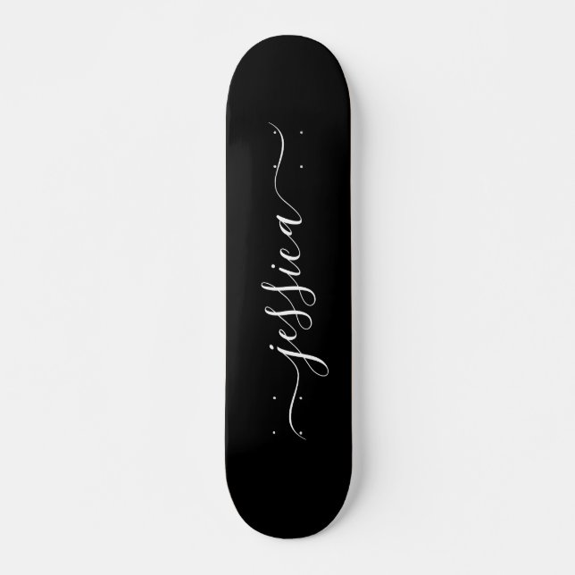 Skate Nome do script branco preto Elegante (Frente)
