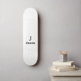 Skate Nome inicial do Monograma Elegante Personalizado