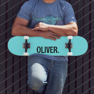 Skate Nome Moderno Azul Elétrico Trendência Clássica