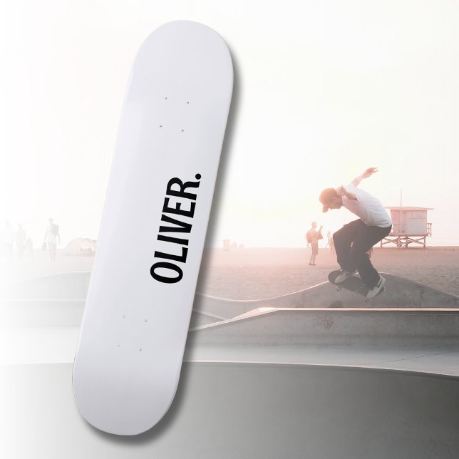 Skate Nome Moderno Branco do Fantasma | Trendência Cláss (Criador carregado)