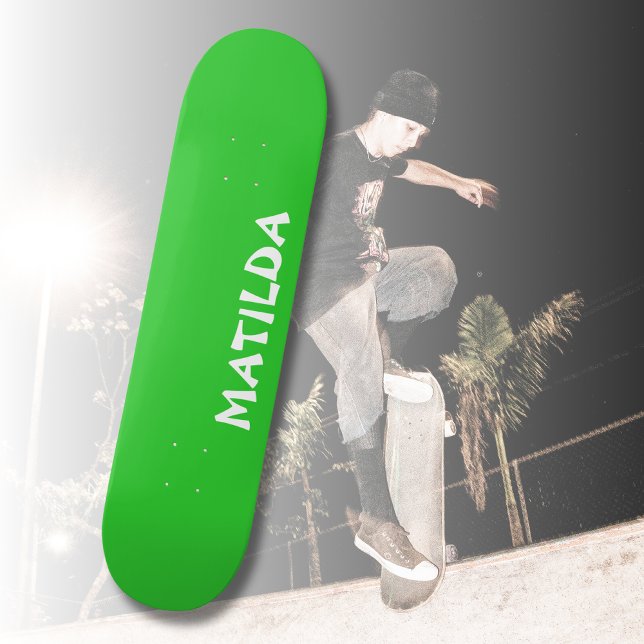 Skate Nome Moderno do verde limão | Na moda Trendy (Criador carregado)