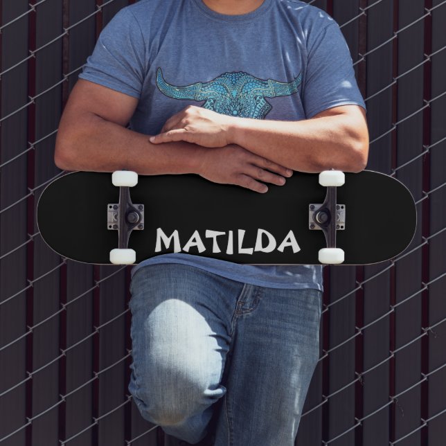 Skate Nome Moderno Preto | Na moda Trendy (Ao ar livre 3)