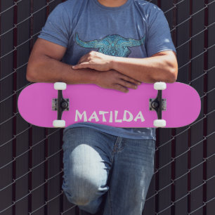 Skate Nome Moderno Rosa Bublegum Na moda Trendy