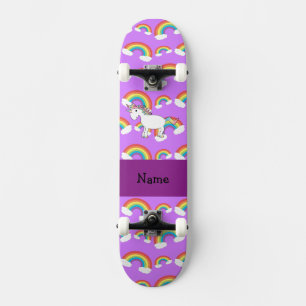 Skate Nome personalizado arco-íris unicórnio roxo arco-í