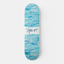 Nome Personalizado Beach Waves Watercolor Beach