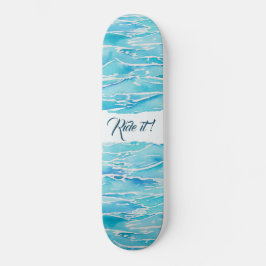 Skate Nome Personalizado Beach Waves Watercolor Beach