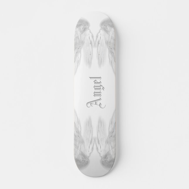Skate Nome Personalizado Branco do ANGEL WINGS (Frente)