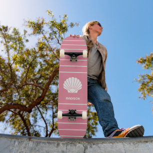 Skate Nome Personalizado & Concha Marinha Colorida