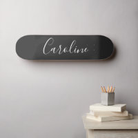 Nome Personalizado da Caligrafia Chic Preto e Bran