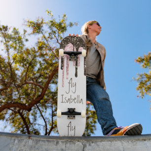 Skate Nome Personalizado da Girly Sparkle Girly Glitter