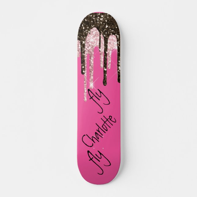 Skate Nome Personalizado da Girly Sparkle Girly Sparkle  (Frente)