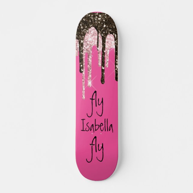 Skate Nome Personalizado da Girly Sparkle Girly Sparkle  (Frente)